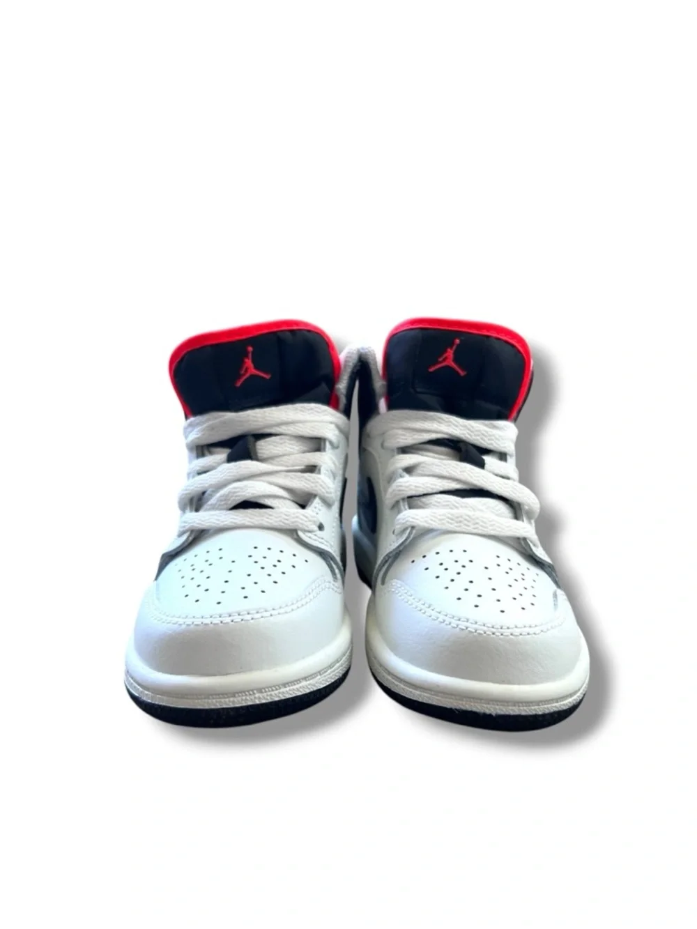 Jordan AJ 1 Mid Preschool boys sneakers - White, Black & Red - Picture 3 of 7